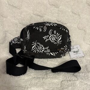 O'Neill Black Crossbody Bag with White Floral Print